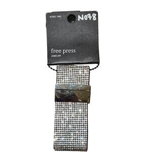 Free Press Beaded Chain Faux Leather Bracelet 7.75” Magnetic Closure